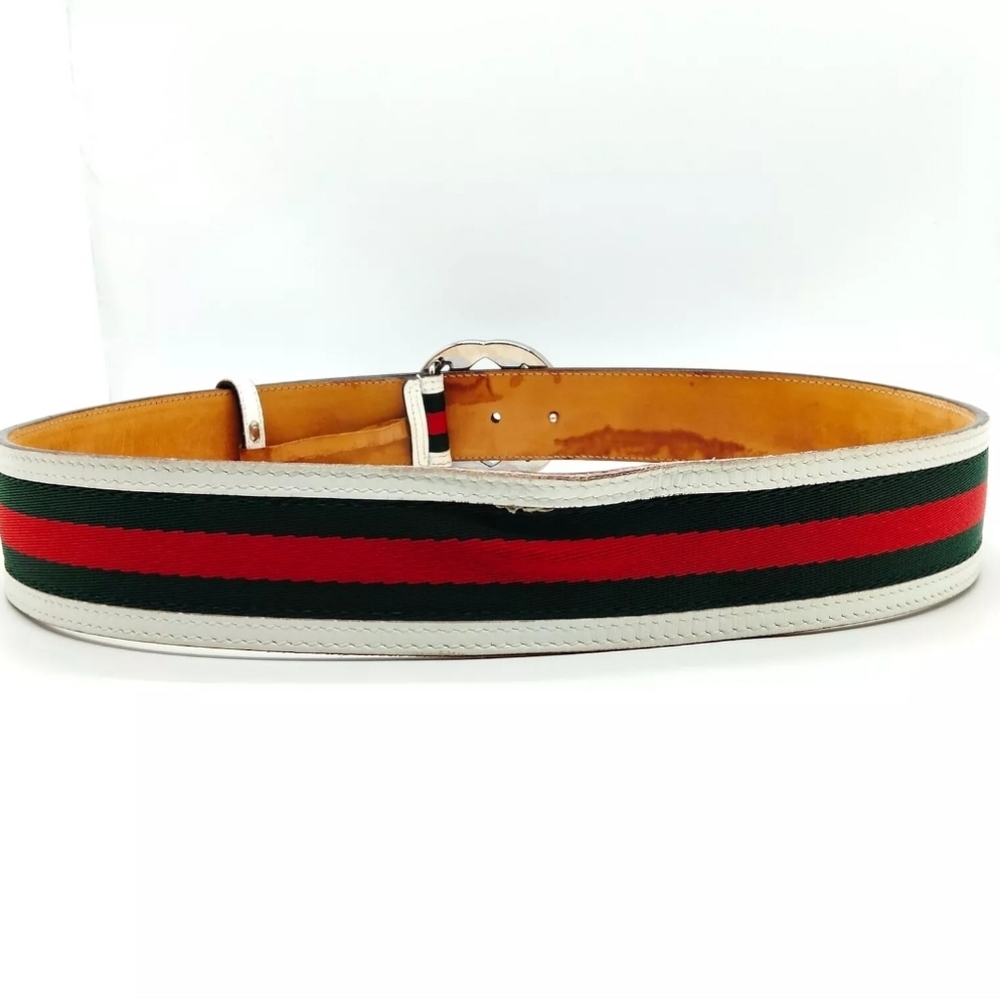 Auth Gucci Interlocking GG Web Belt - Picture 4 of 8